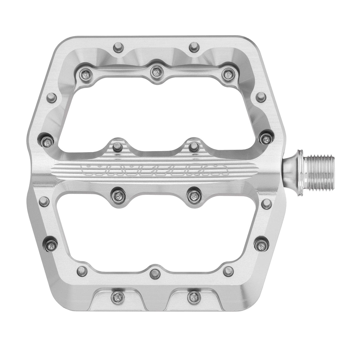 Wolf Tooth Waveform Aluminum Pedals — Small / Raw Silver