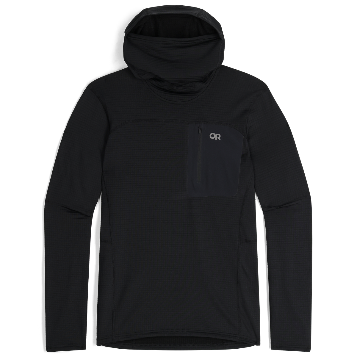 outdoorresearch-mens-vigor-grid-fleece-pullover-hoodie-300502 — Black