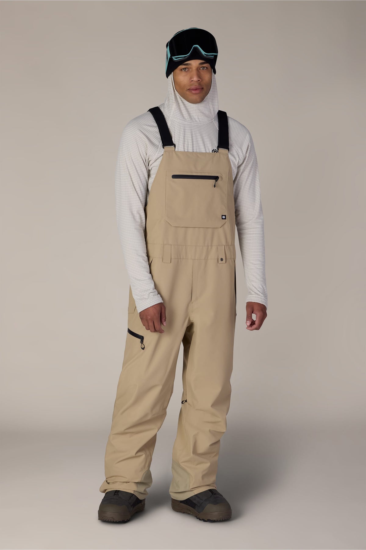 686-mens-lockup-shell-bib — KHAKI