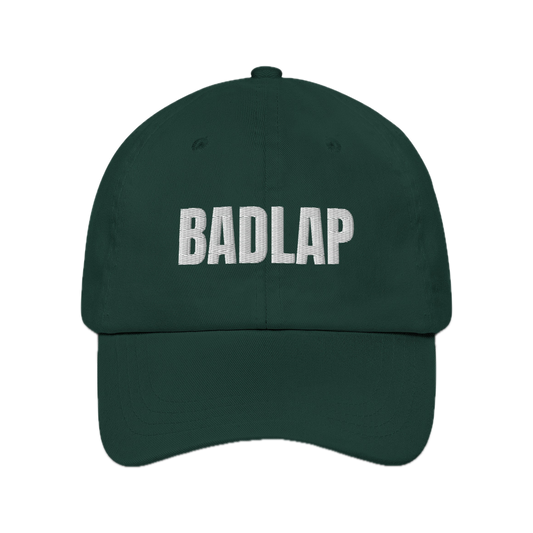 BADLAP shop cap in Spruce, front view — product mockup
