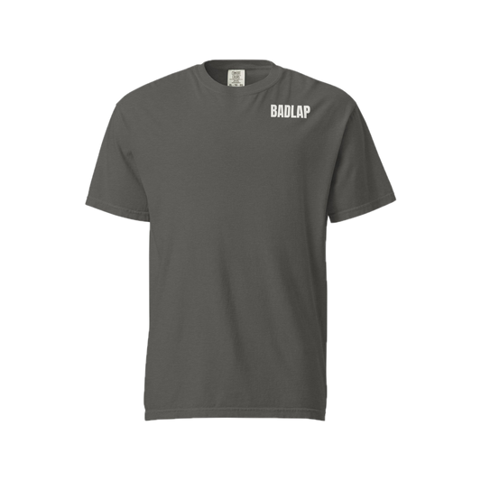 BADLAP shop tee in Pepper, front view — product mockup