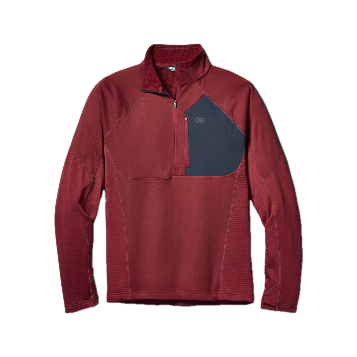 outdoorresearch-mens-deviator-fleece-half-zip-322027 — Vermillion